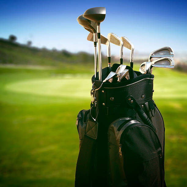 Golf bag, selective focus